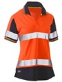 Womens Short Sleeve Taped Two Tone Hi Vis VNeck Polo