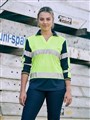 Womens Long Sleeve Taped Two Tone Hi Vis VNeck Polo