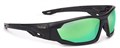 MERCURO Grey  Black Temples Green Flash Polarised Lens