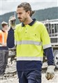 Mens Hi Vis Spliced LS Polo  Hoop Taped